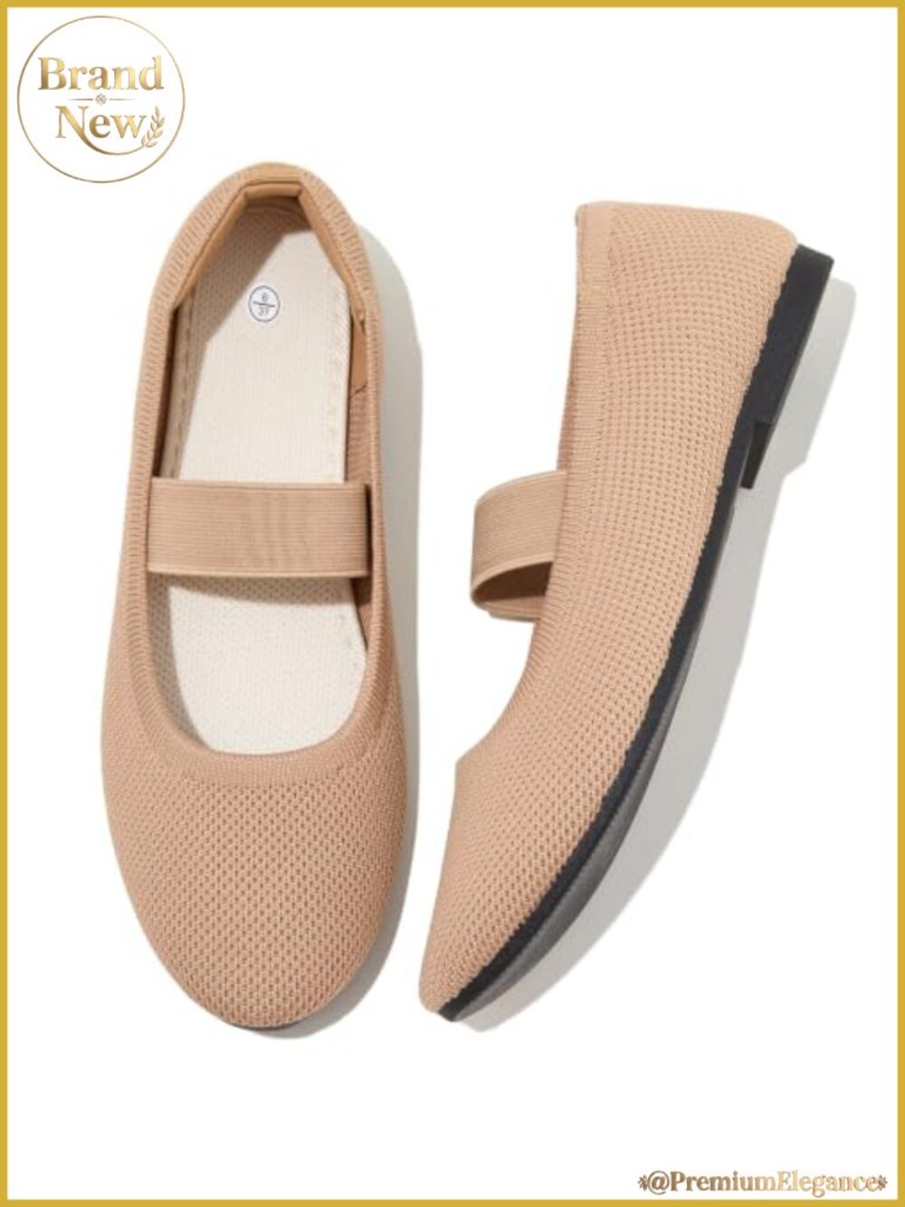 Mary Jane Ballet Flats Slip On Dress Shoes Breathable Knit